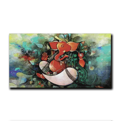 Ganesha Indian Devotional Canvas Painting