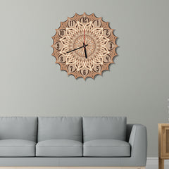 Mandala Designer Multi-Layer Wooden Wall Clock