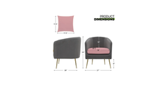 Grey & Pink Lamb Accent Chair