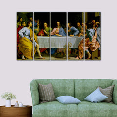 Last Supper Of Jesus Christ Spiritual Wall Painting On Canvas In Multiple Frames