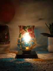 Mosaic Glass Table Lamp with wood Square Black Base (NM04)