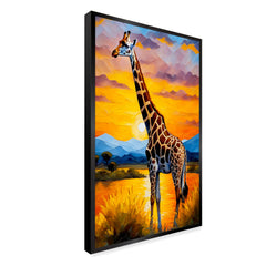 Colorful Big Giraffe Canvas Printed Wall Paintings & Arts