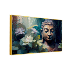 Gautam Buddha Wall Painting With Nature