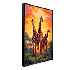 Giraffe with Nature Scenery Canvas Printed Wall Paintings & Arts