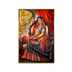 Beautiful Rajasthani Village Girl Canvas Printed Wall Paintings & Arts