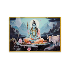 Lord Shiva with Nandi Canvas Wall Paintings