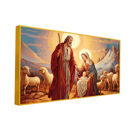 Mary and Joseph Caressing the Baby Jesus Wall Paintings