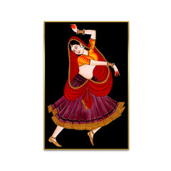 Beautiful Rajasthani Woman Dancing Canvas Printed Wall Paintings & Arts