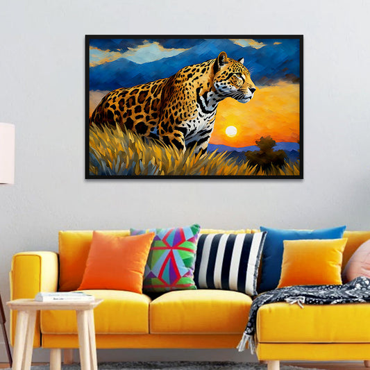 Beautiful Jaguar with Nature Scenery Canvas Printed Wall Paintings & Arts