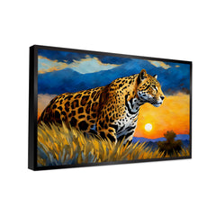 Beautiful Jaguar with Nature Scenery Canvas Printed Wall Paintings & Arts