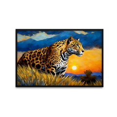 Beautiful Jaguar with Nature Scenery Canvas Printed Wall Paintings & Arts