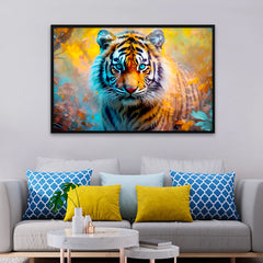 King of The Jungle Tiger Face Canvas Printed Wall Paintings & Arts