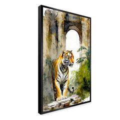 Tiger in an Abandoned Temple Canvas Printed Wall Paintings & Arts