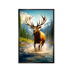 Beautiful Sighting of Wild Elk in Nature Canvas Printed Wall Paintings & Arts