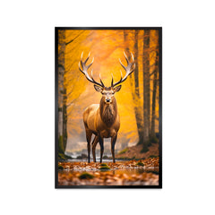 Beautiful Deer in Forest Scenery Canvas Printed Wall Paintings & Arts