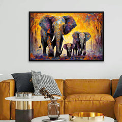 A Mother's Love Colorful Elephant Canvas Printed Wall Paintings & Arts