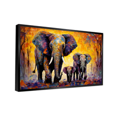 A Mother's Love Colorful Elephant Canvas Printed Wall Paintings & Arts