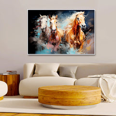 Beautiful Abstract Design Horses Canvas Big Wall Painting & Arts