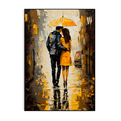 Beautiful Romantic Lovers Canvas, Romantic Silhouette of Loving Couple Wall Paintings & Arts