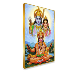 Elegant Shri Ram Blessing Hanuman Ji Canvas Print Wall Art & Paintings
