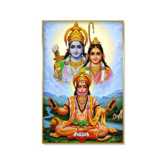 Elegant Shri Ram Blessing Hanuman Ji Canvas Print Wall Art & Paintings