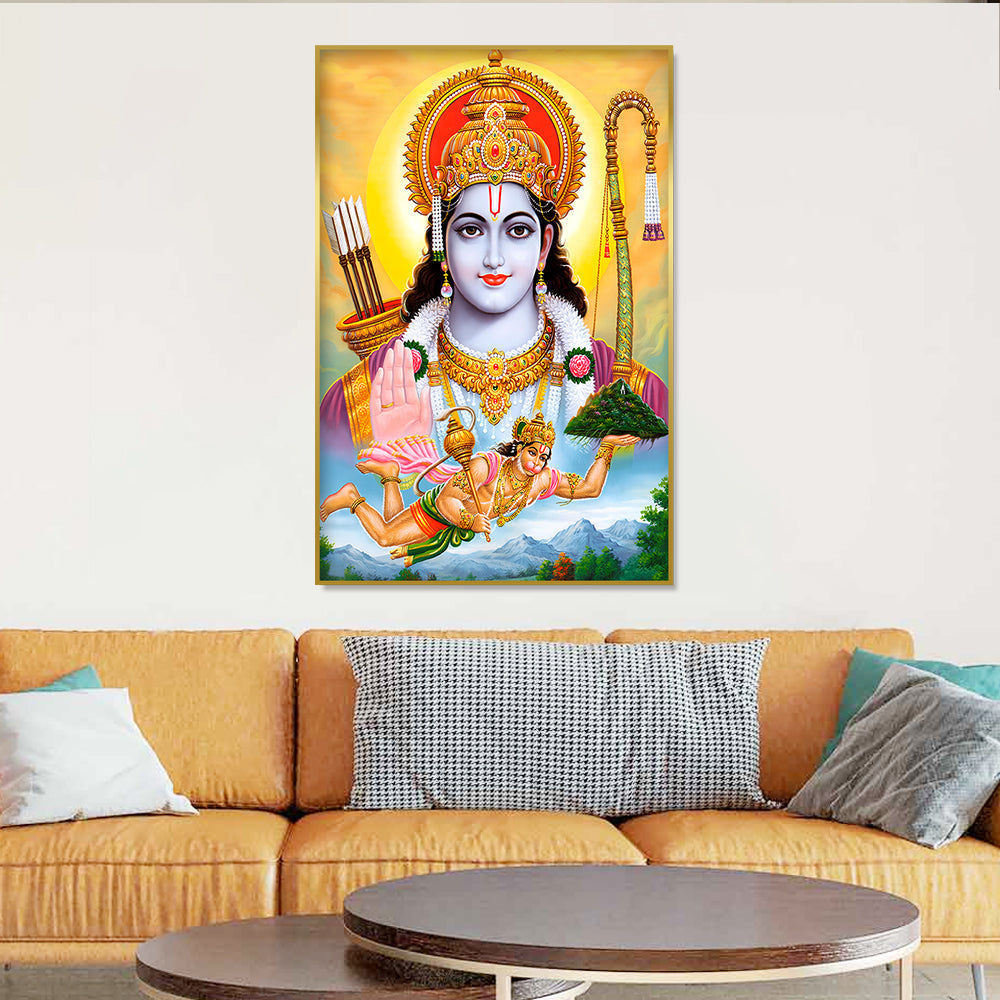 Elegant Shri Ram Blessing Canvas Print Wall Art & Paintings