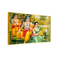 Glorious Shri Ram, Lakshman & Sita in Forest Wall Art & Paintings