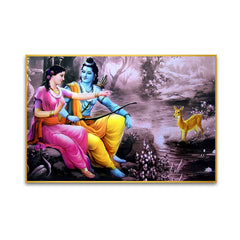 Glorious Shri Ram & Sita Showing Off Deer Wall Art & Paintings