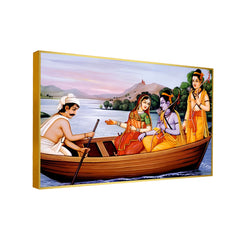 Glorious Shri Ram Meet Kewat Wall Art & Paintings