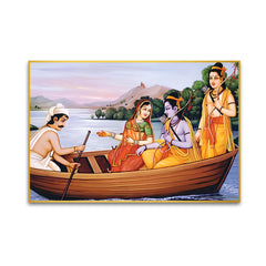 Glorious Shri Ram Meet Kewat Wall Art & Paintings