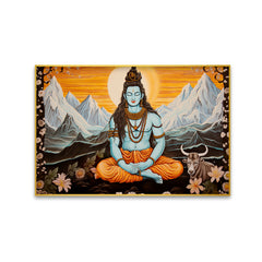 Premium Lord Shiva with Nandi Canvas Wall Paintings