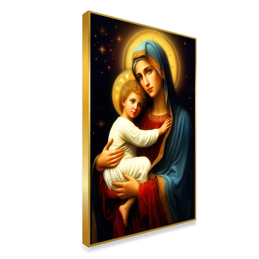 Saint Virgin Mary With Child Jesus Canvas Wall Paintings & Arts