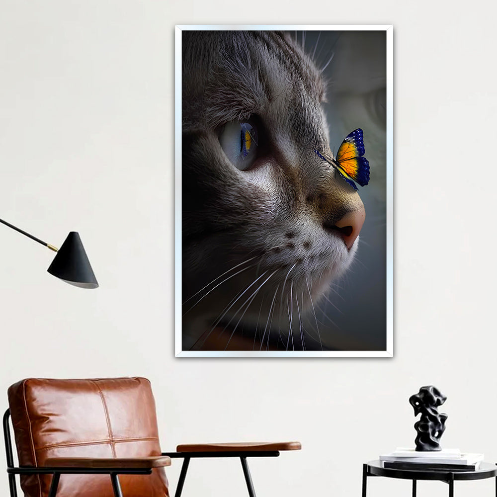 Cute Cat Face Canvas Printed Wall Paintings & Arts