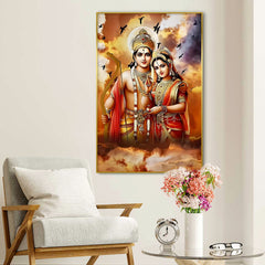 Glorious Shri Ram & Sita Blessing Canvas Printed Wall Art & Paintings