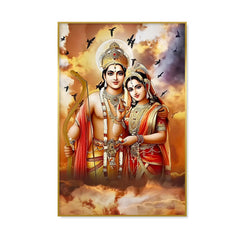 Glorious Shri Ram & Sita Blessing Canvas Printed Wall Art & Paintings