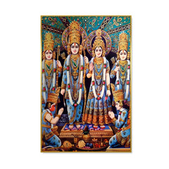 Beautifull Shri Ram, Sita, Bharat, Laxman, Satrugan Blessing Wall Art & Paintings