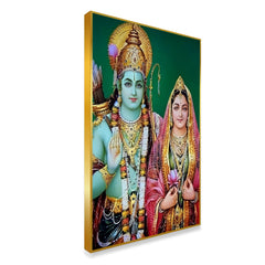 Beautiful Design Shri Ram & Sita Mata Canvas Printed Wall Art & Paintings