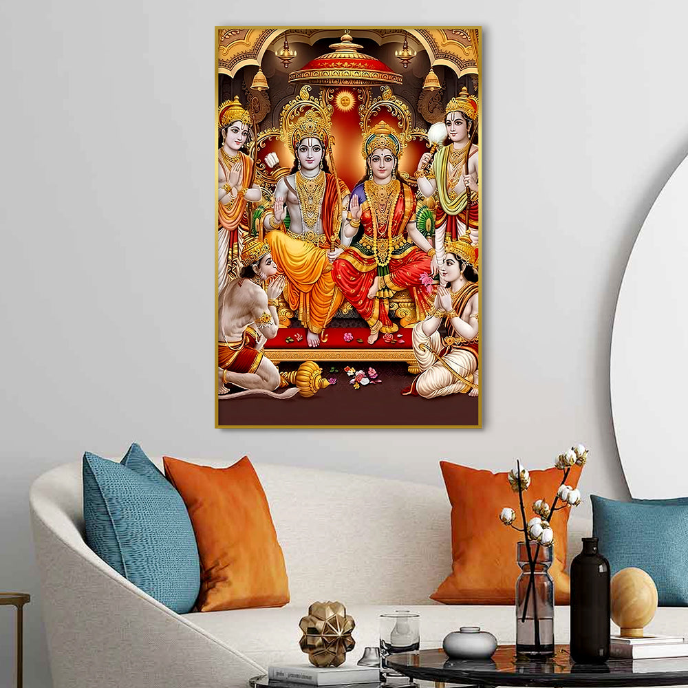 Glorious Shri Ram Darbar Landscape Canvas Printed Wall Art & Paintings