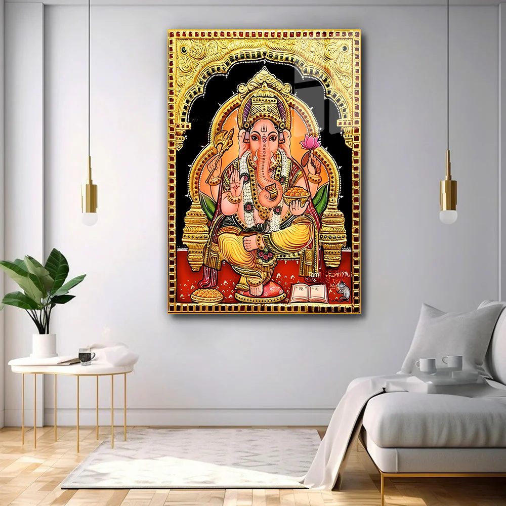 Premium Divine Harmony Ganesha Ji Acrylic Wall Paintings & Art