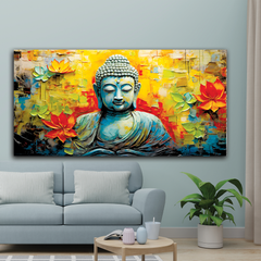 Mindful Living Starts with Buddha Canvas Wall Décor