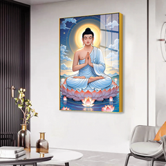 Lovely Lord Gautam Buddha Canvas Printed Acrylic Wall Paintings & Art for Living Room, Office