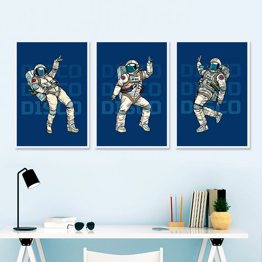 Free From Boundaries-The Space Disco Dancer Wall Frame Set of 3