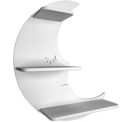 Moon-Shaped Wooden Wall Shelf for Kids