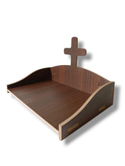 Minimalist Christian Altar Shelf | Wall Mounted Prayer Nook with Elegant Cross Top