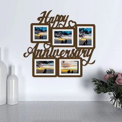 Happy Anniversary Dark Brown Hanging Photo Frame