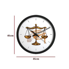 Law Scale Wooden Wall Clock for Lawyer's Office