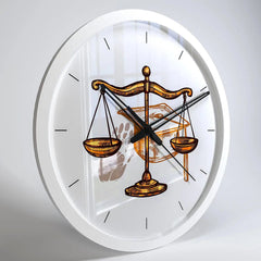 Law Scale Wooden Wall Clock for Lawyer's Office