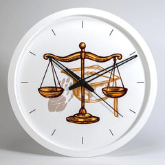 Law Scale Wooden Wall Clock for Lawyer's Office