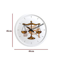 Law Scale Wooden Wall Clock for Lawyer's Office