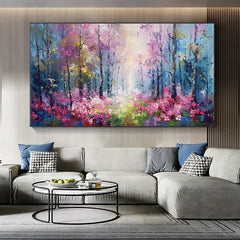 Original Flower Painting on Canvas, Large Abstract Pink Rose Floral Wall Art, Minimalist Large Wall Art, Custom Modern Living Room Decor Online Clearance Sale